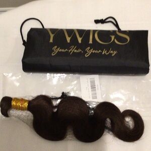 YWIGS human body wave braiding hair dark brown with bag